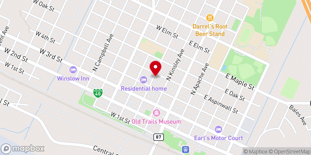 Map showing location of First Baptist Church Activity Center