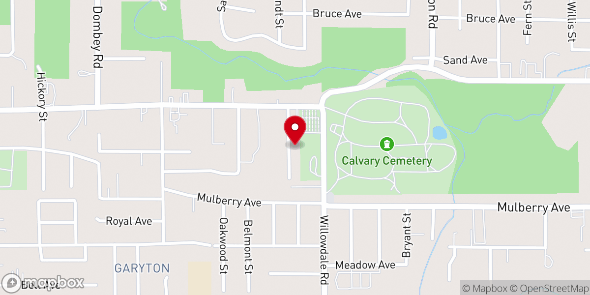 Map showing location of The Fireside Room