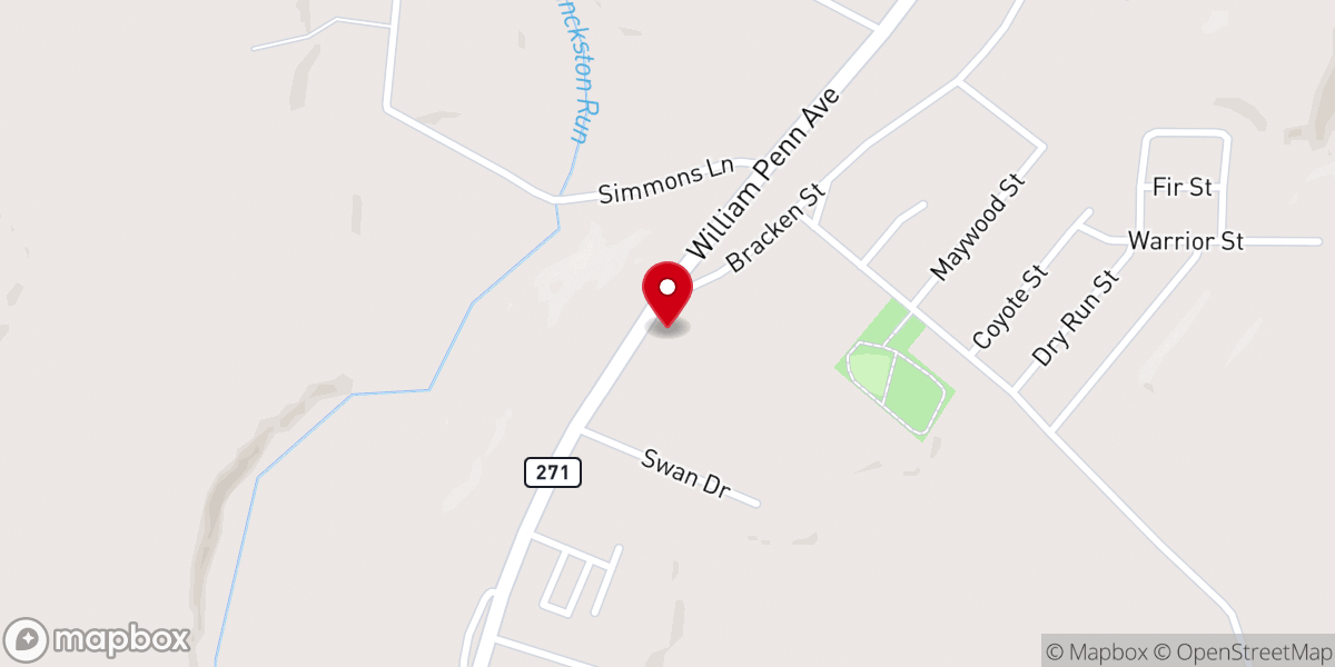 Map showing location of St. Paul’s Evangelical Lutheran Church