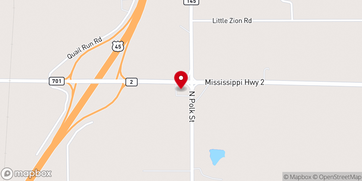 Map showing location of North Corinth Baptist Church