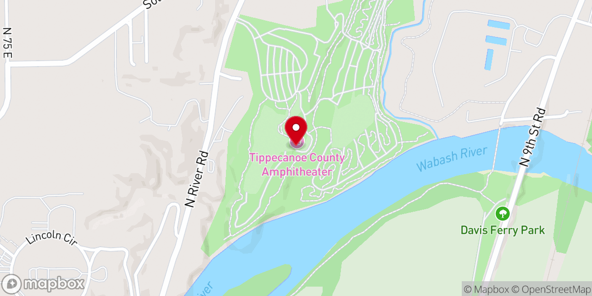 Map showing location of Tippecanoe County Amphitheater Park
