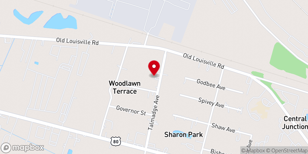 Map showing location of Woodlawn Baptist Church