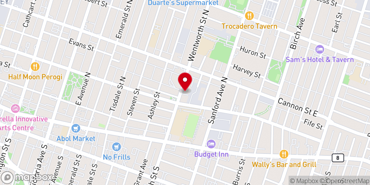 Map showing location of Church of God of Prophecy Hamilton