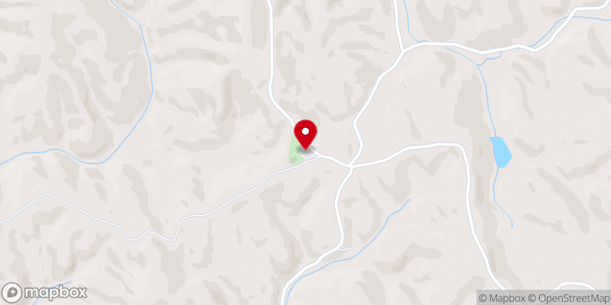 Map showing location of Black Knob Baptist Church