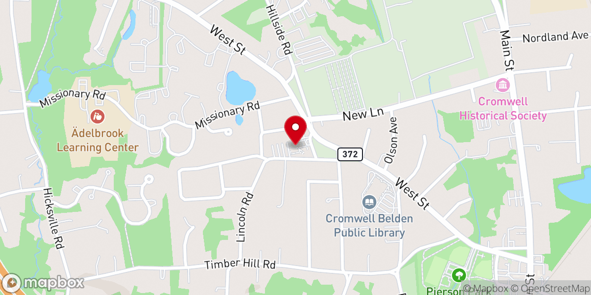 Map showing location of St John Church-Cromwell