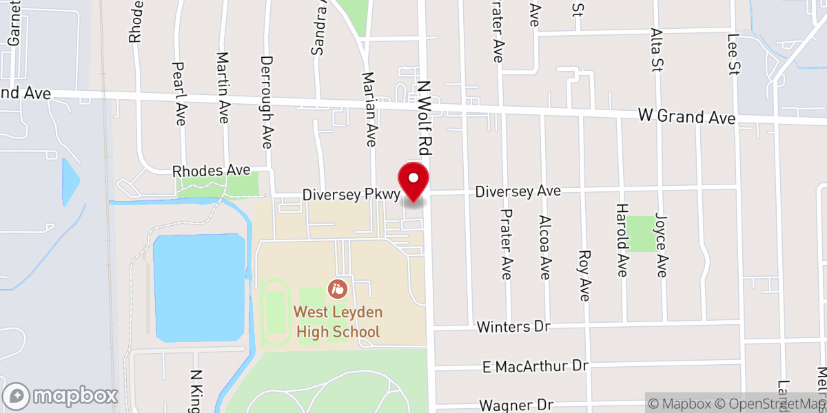 Map showing location of Trinity Presbyterian Church