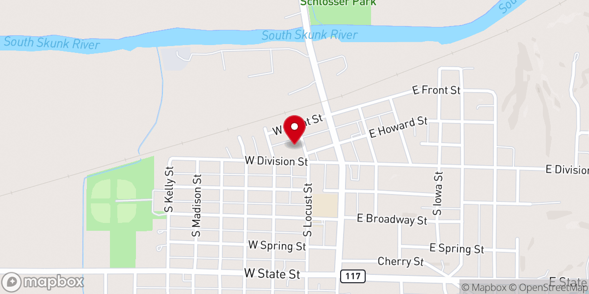 Map showing location of Howard Street Christian Church