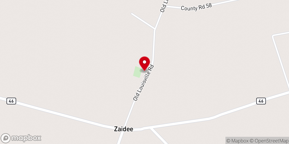 Map showing location of Zaidee Church