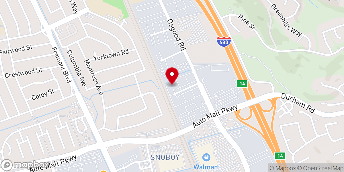 Map showing location of Victory Outreach Church of Fremont