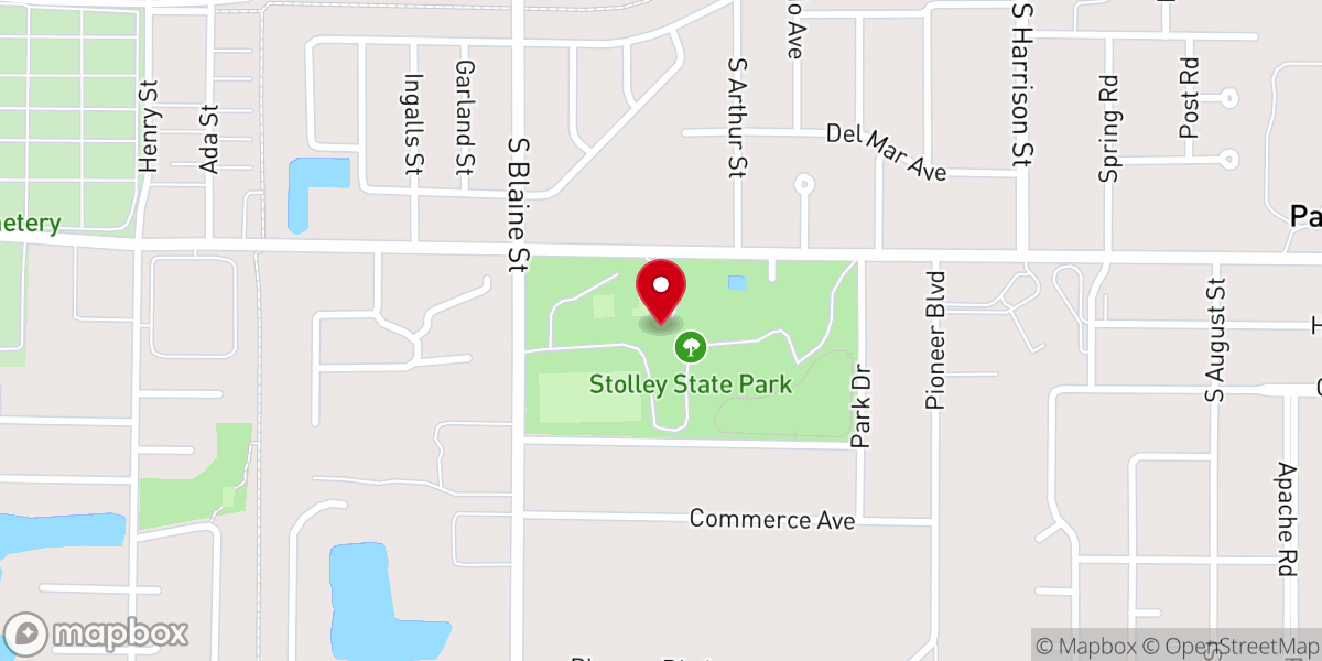 Map showing location of Stolley Park