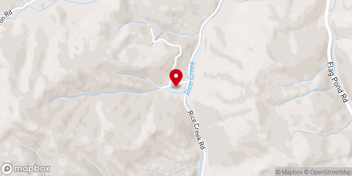Map showing location of Lower Rice Creek Baptist Church