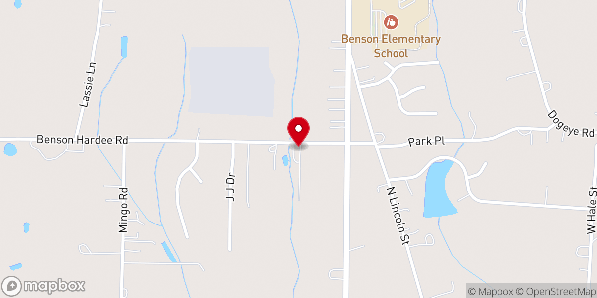 Map showing location of Grace Freewill Baptist Church