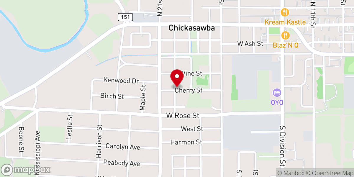 Map showing location of Church of God