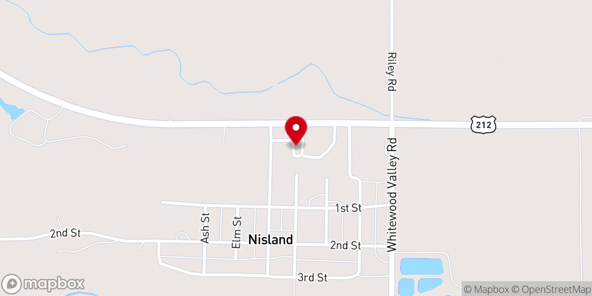 Map showing location of Nisland Community Church