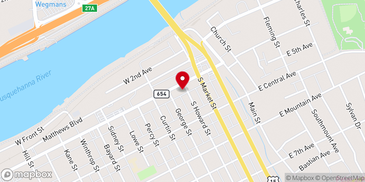Map showing location of MESSIAH LUTHERAN CHURCH