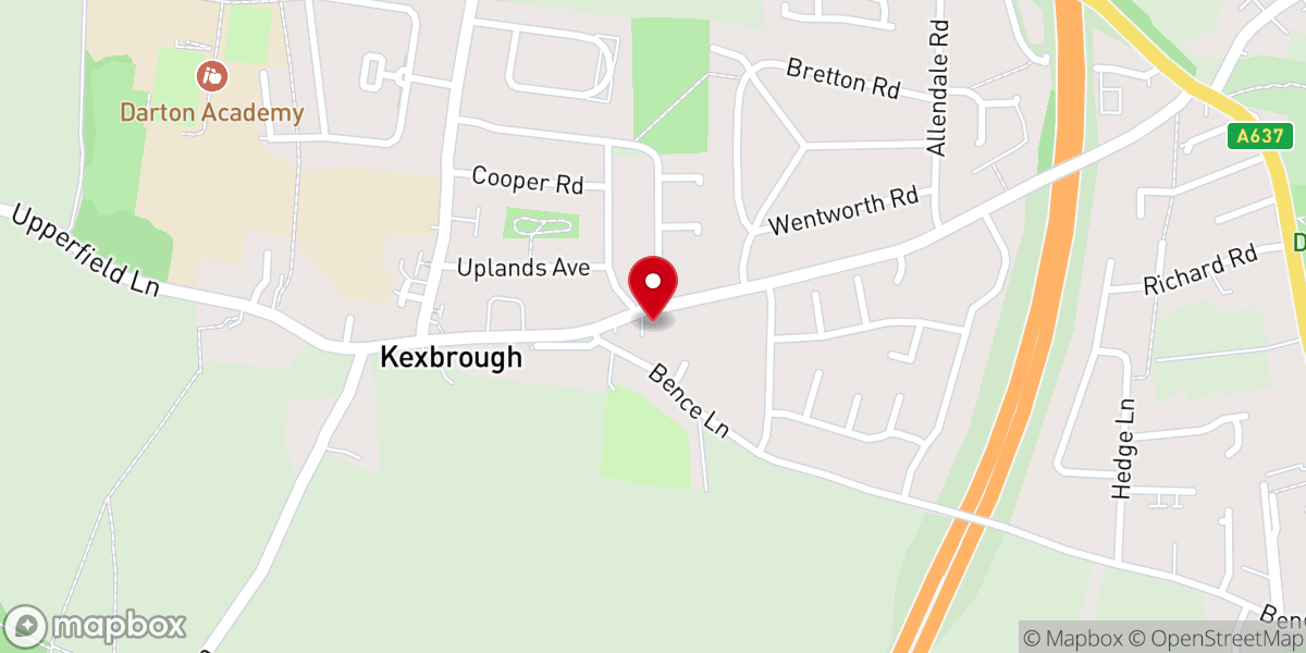 Map showing location of Kexborough Methodist Church