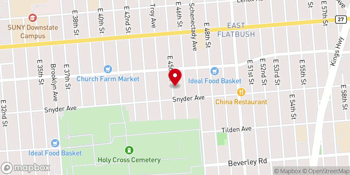Map showing location of Mount Olive Fellowship of Churches Inc