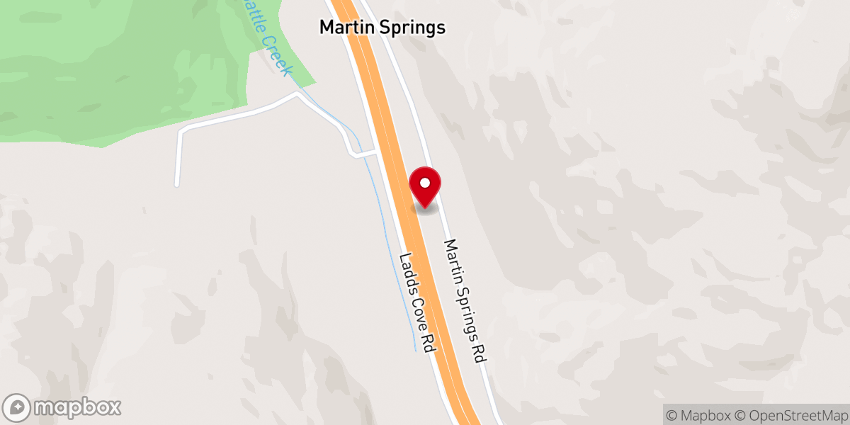Map showing location of Martin Springs Christian Fellowship