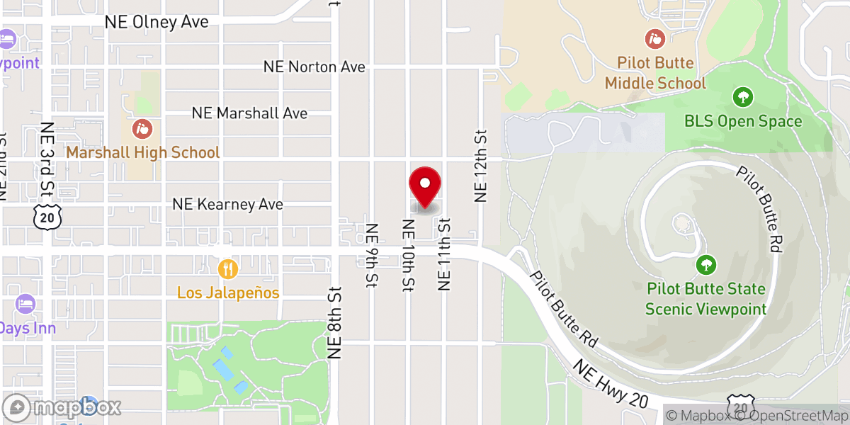 Map showing location of Faith Christian Center