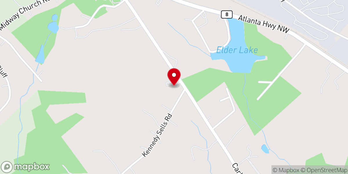 Map showing location of First Baptist Church of Carl