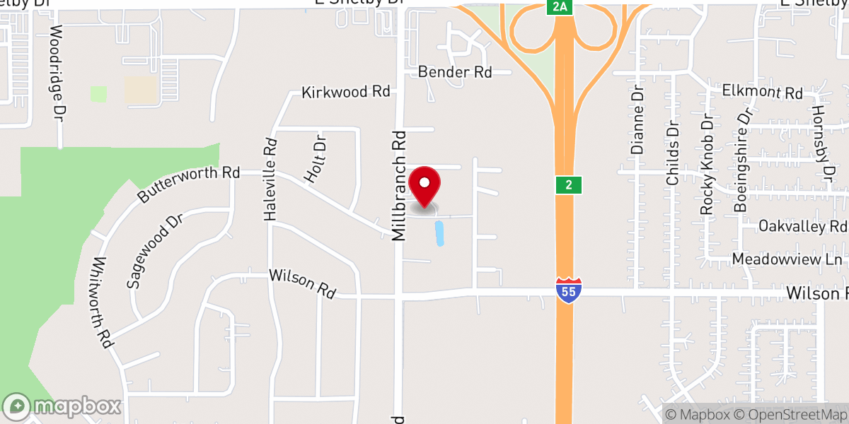 Map showing location of New Beginning Missionary Baptist Church