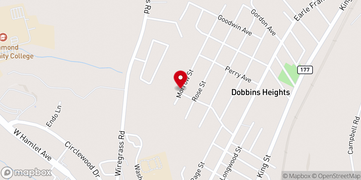 Map showing location of St Luke Freewill Baptist Church