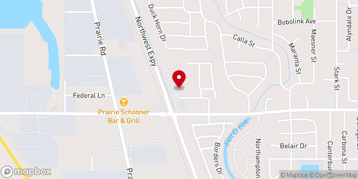Map showing location of Westside Baptist Church