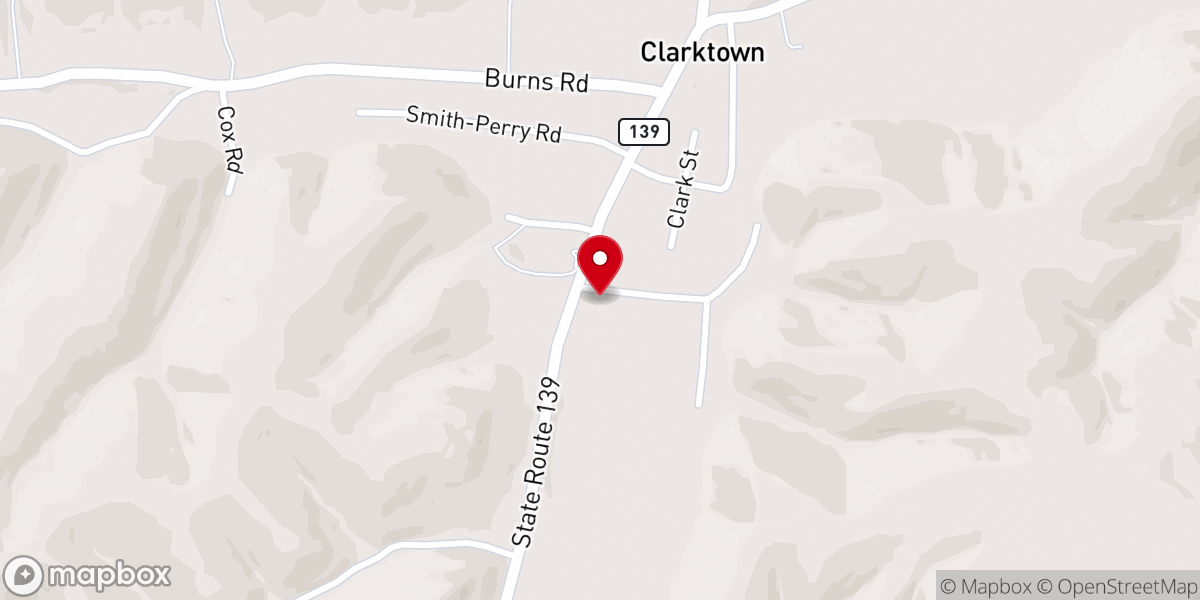 Map showing location of Charity Free Will Baptist