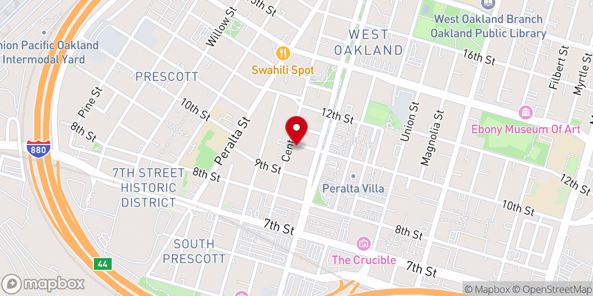 Map showing location of Center Street Missionary Baptist