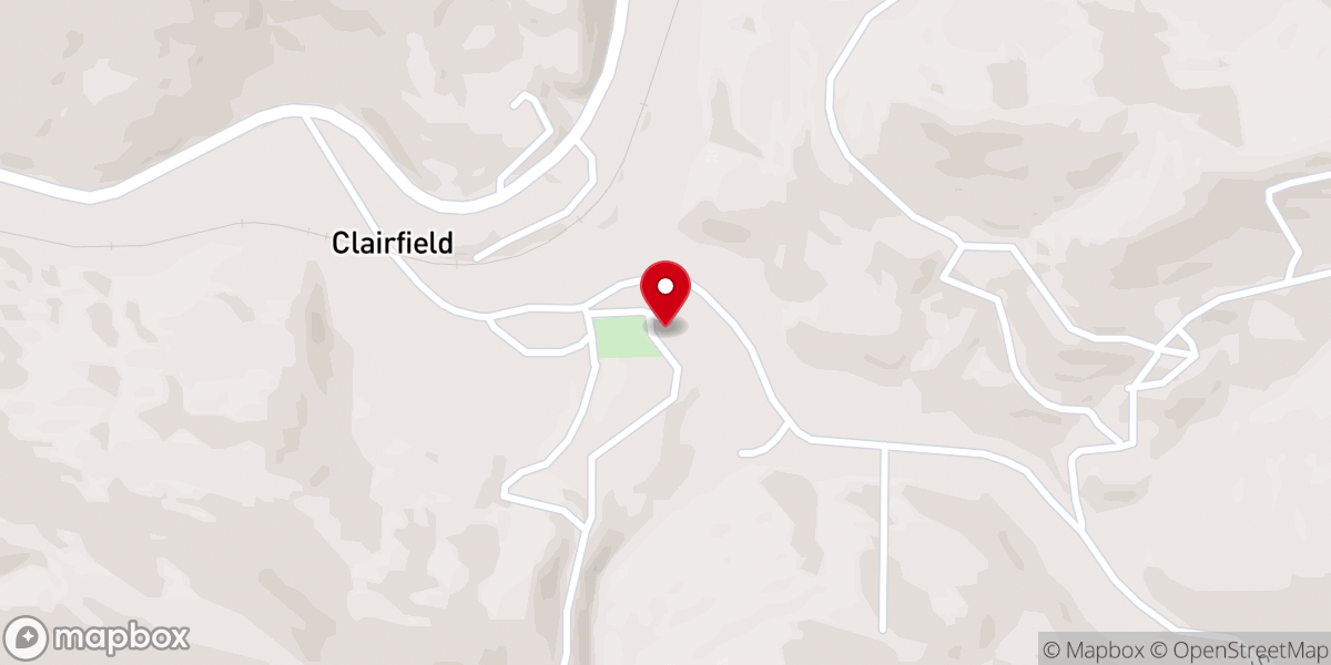 Map showing location of Clairfield Missionary Baptist Church