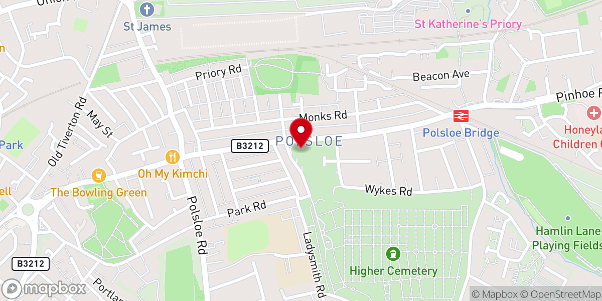 Map showing location of St Mark's Church