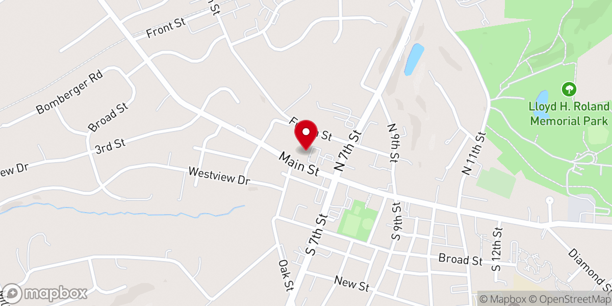 Map showing location of Akron Community Church