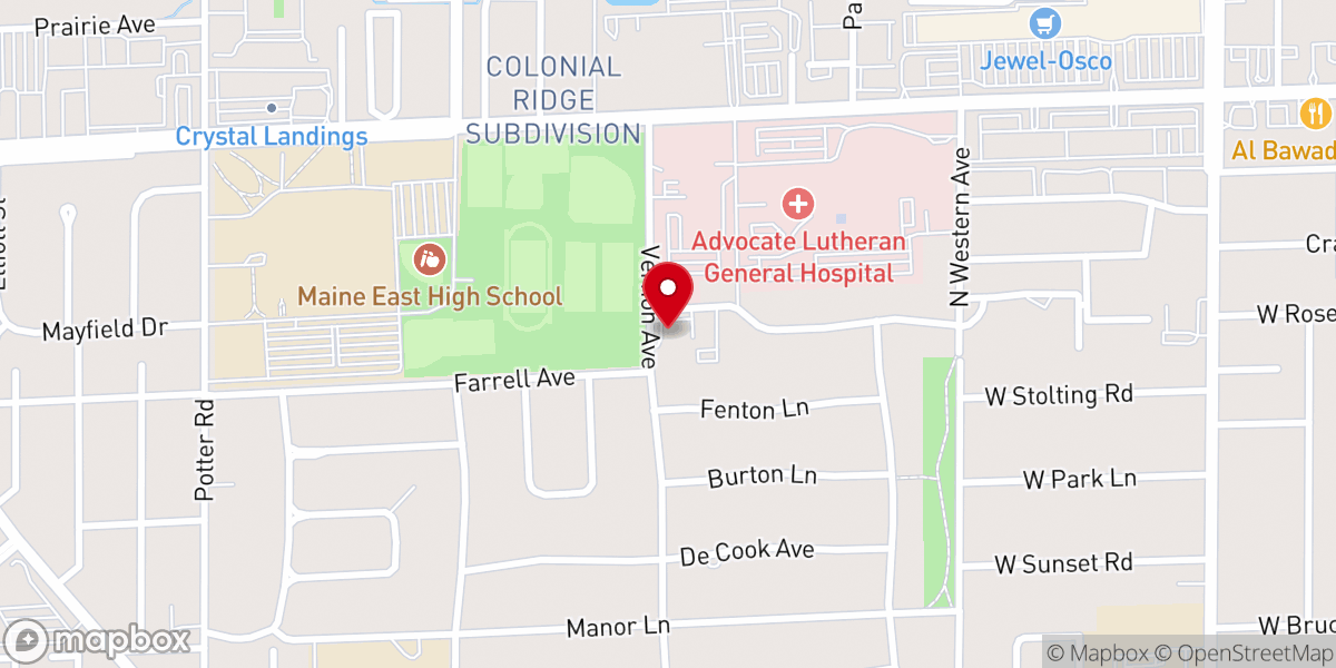 Map showing location of Messiah Lutheran Church