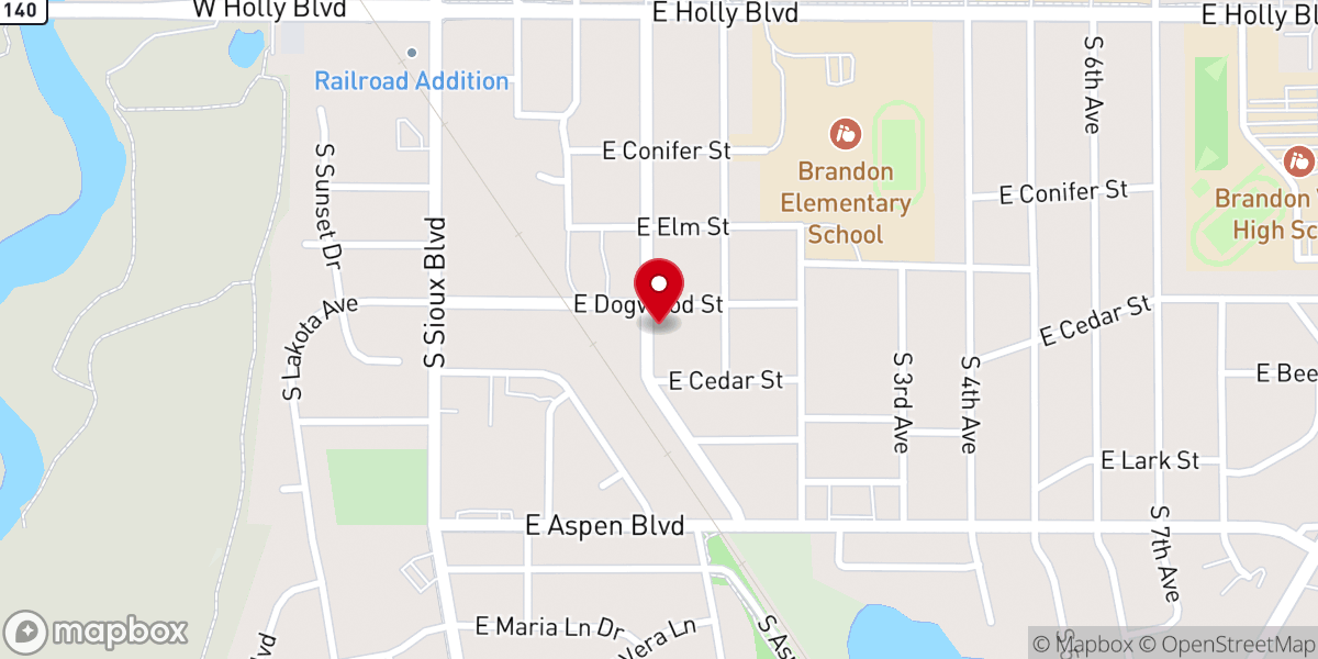 Map showing location of Brandon Food Pantry