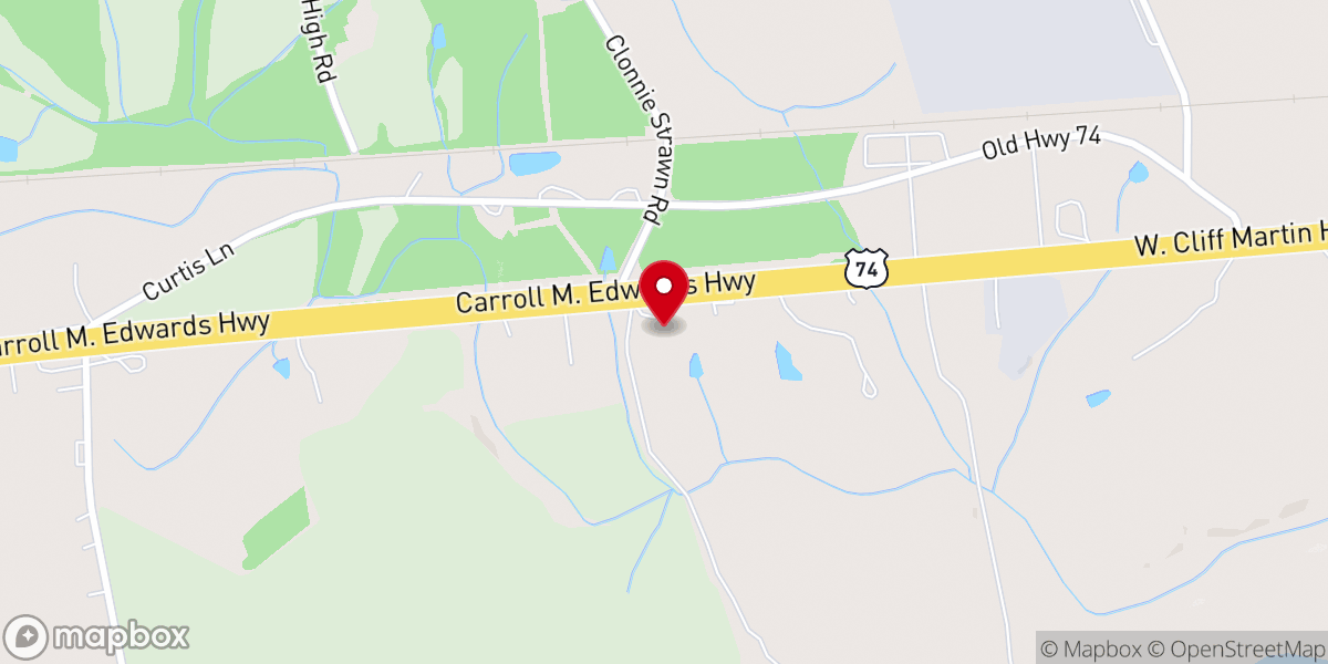 Map showing location of Solid Rock Baptist Church