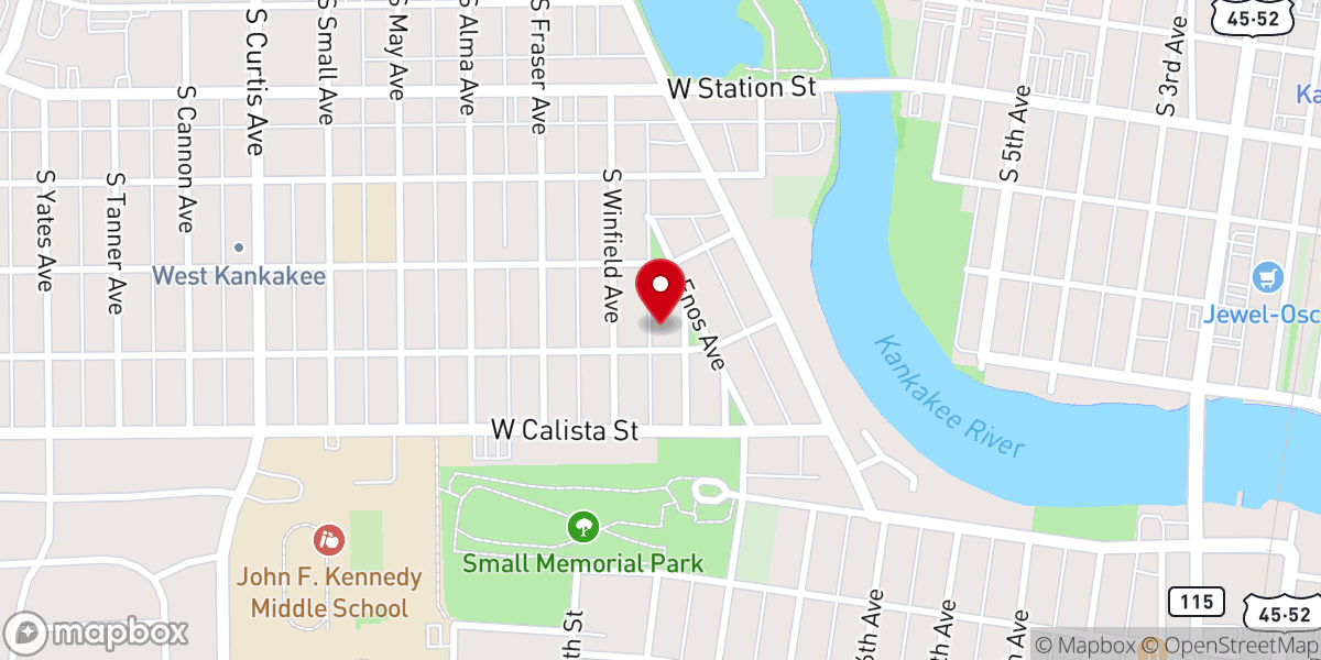 Map showing location of St. John United Church of Christ