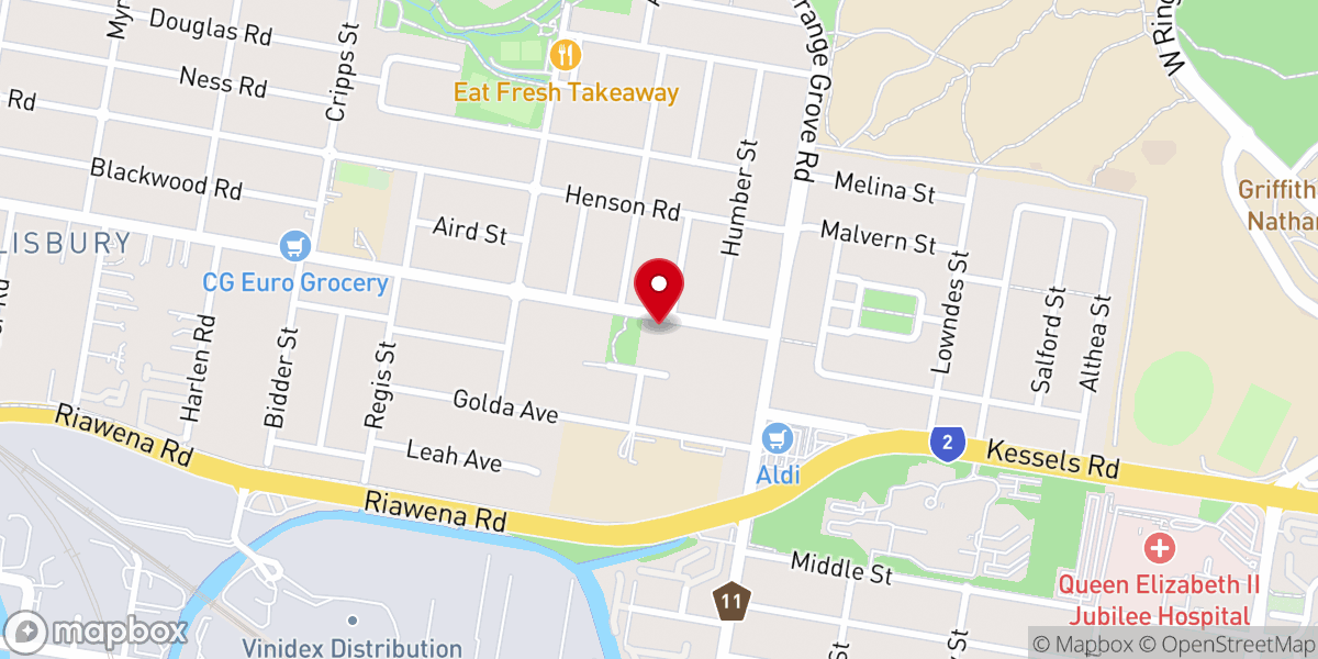Map showing location of Salisbury Baptist Church