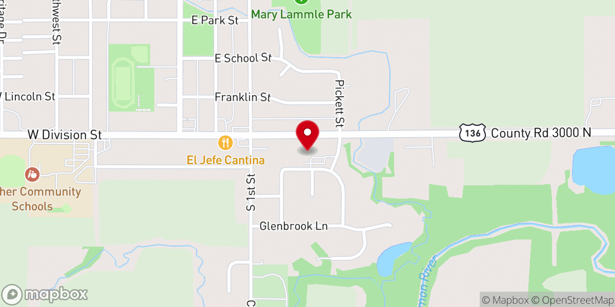 Map showing location of River Valley Church of Christ