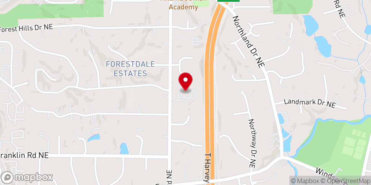 Map showing location of St. Martin's Episcopal School