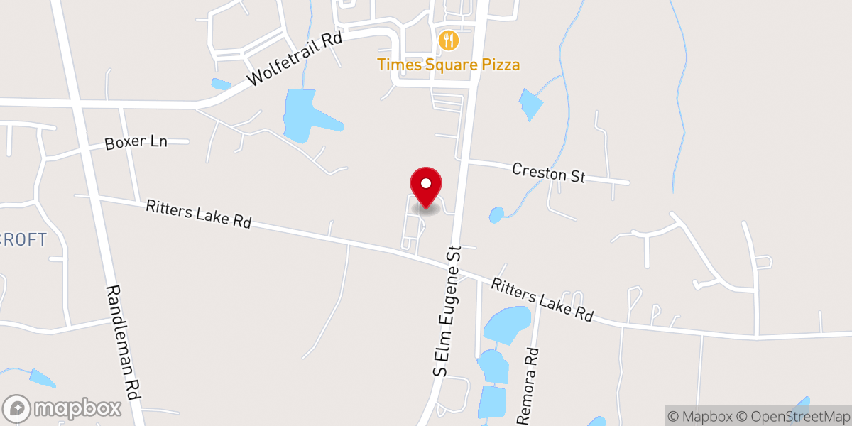 Map showing location of South Elm Street Baptist Church