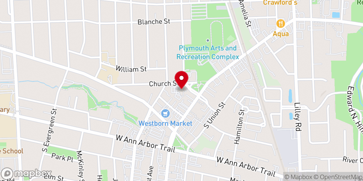Map showing location of First Presbyterian Church Of Plymouth