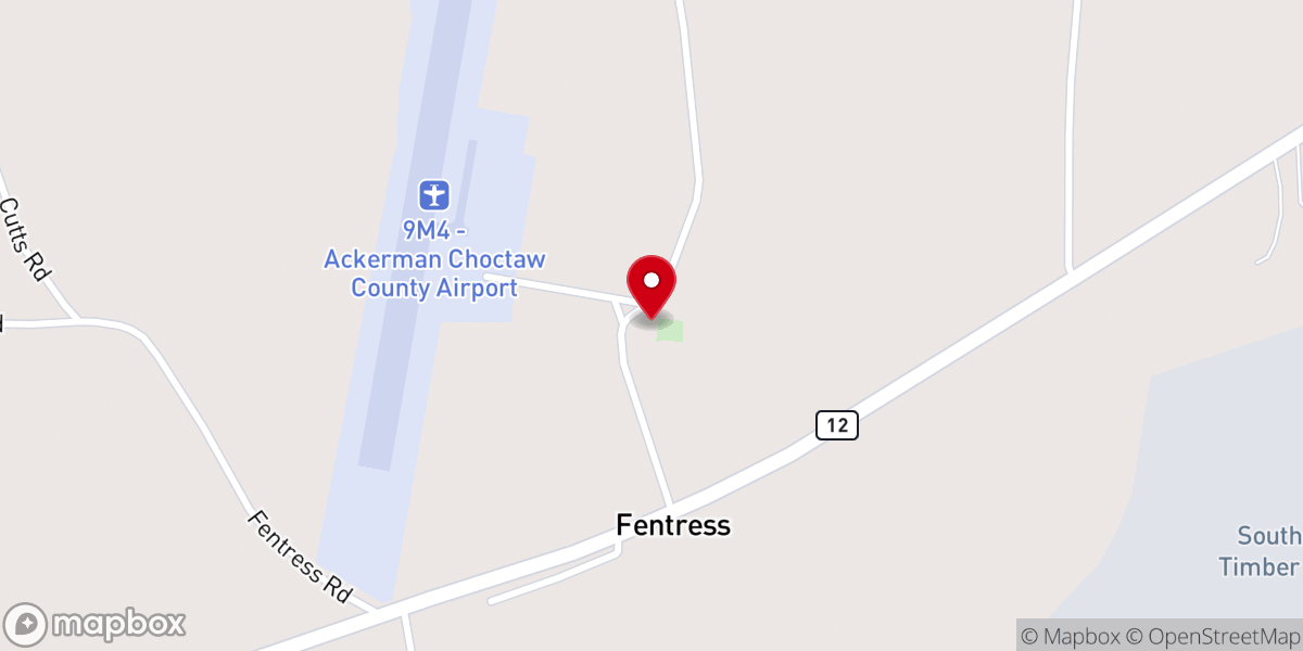 Map showing location of Rise Up Ministries Mississippi