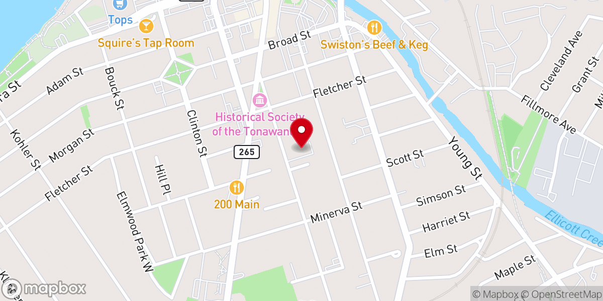 Map showing location of Grove Street Christian Church