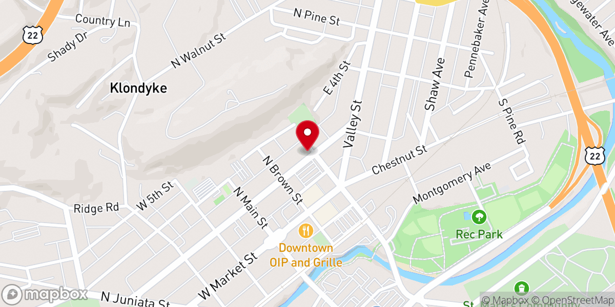 Map showing location of Sacred Heart of Jesus Church
