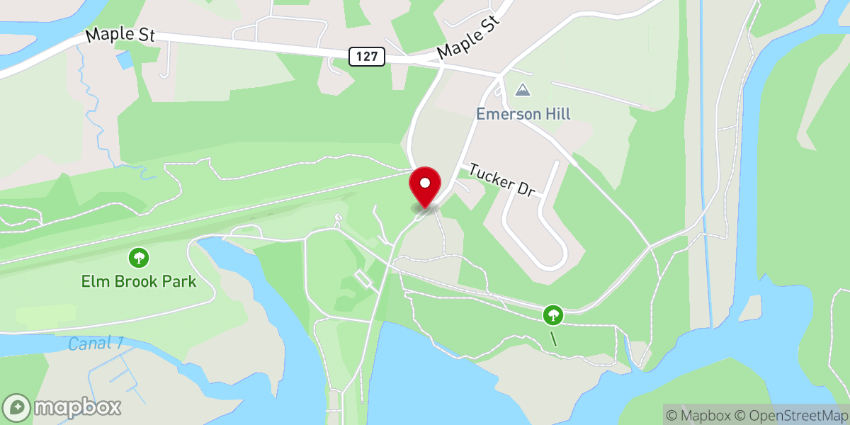 Map showing location of Elm Brook Park