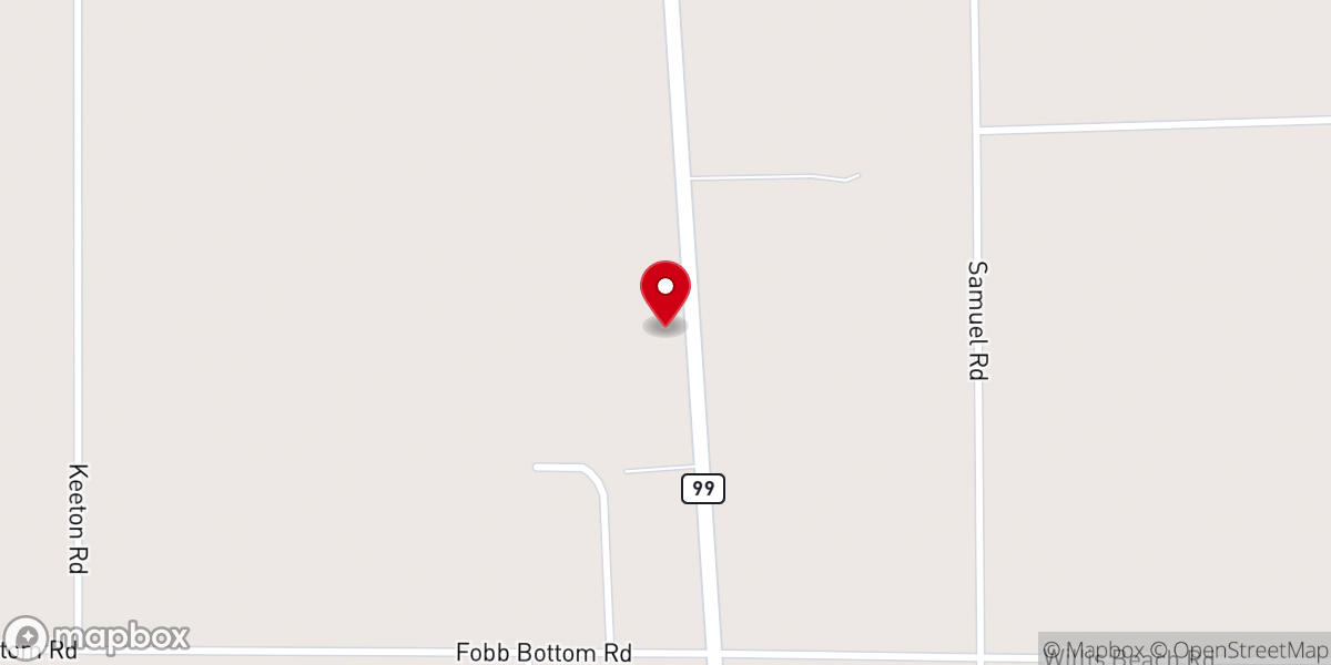 Map showing location of Fobb-Willis Church of Christ