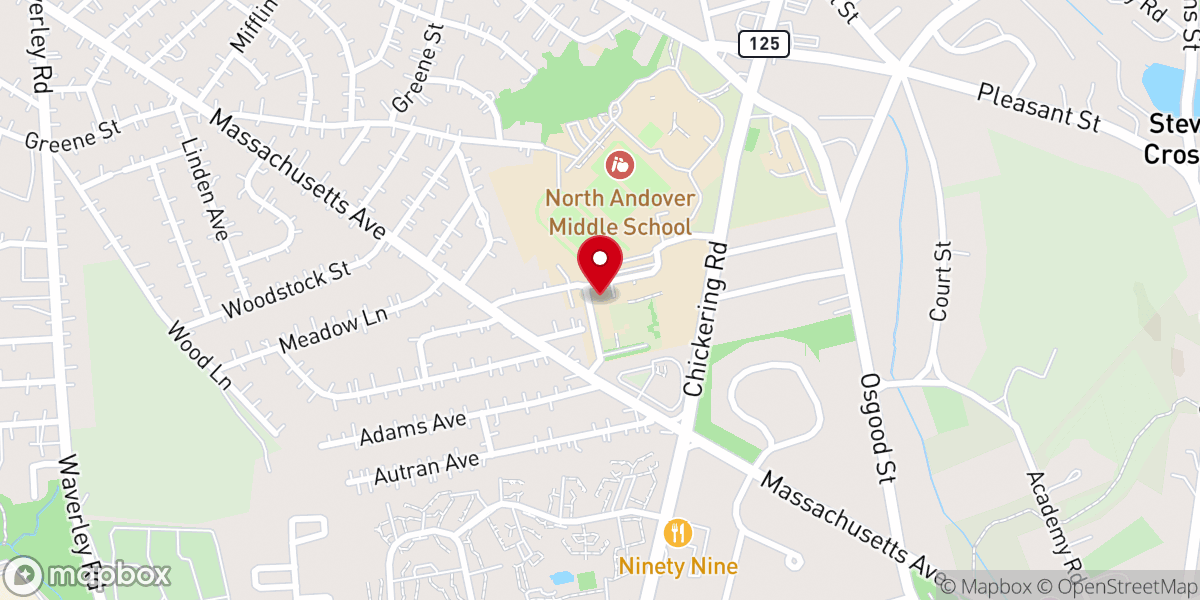 Map showing location of Merrimack Valley Presbyterian Church