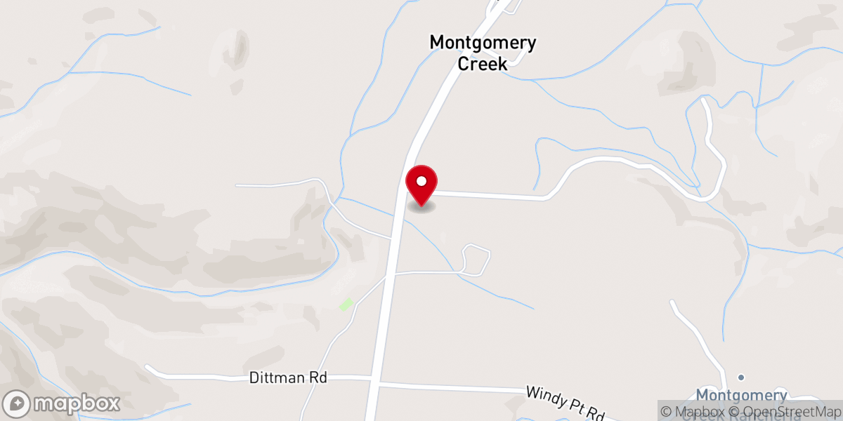 Map showing location of Montgomery Creek Comm Church