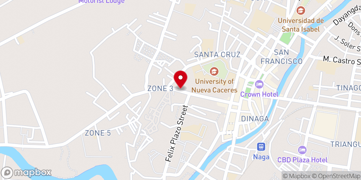 Map showing location of St. Lorenzo Ruiz of Manila Parish Church - Abella, Naga City, Camarines Sur (Archdiocese of Caceres)