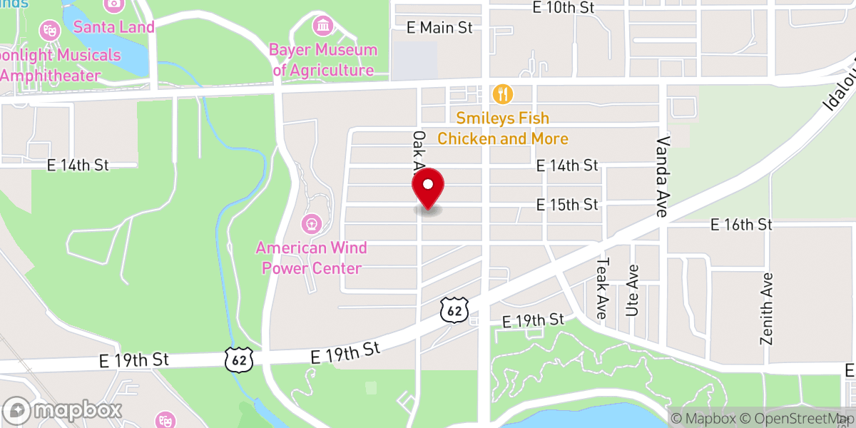 Map showing location of Faith First Baptist Church